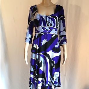 Donna Morgan Black Purple 3/4 sleeves Dress